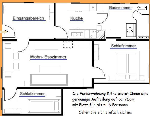 Grundriss der Ferienwohnung-Ritha